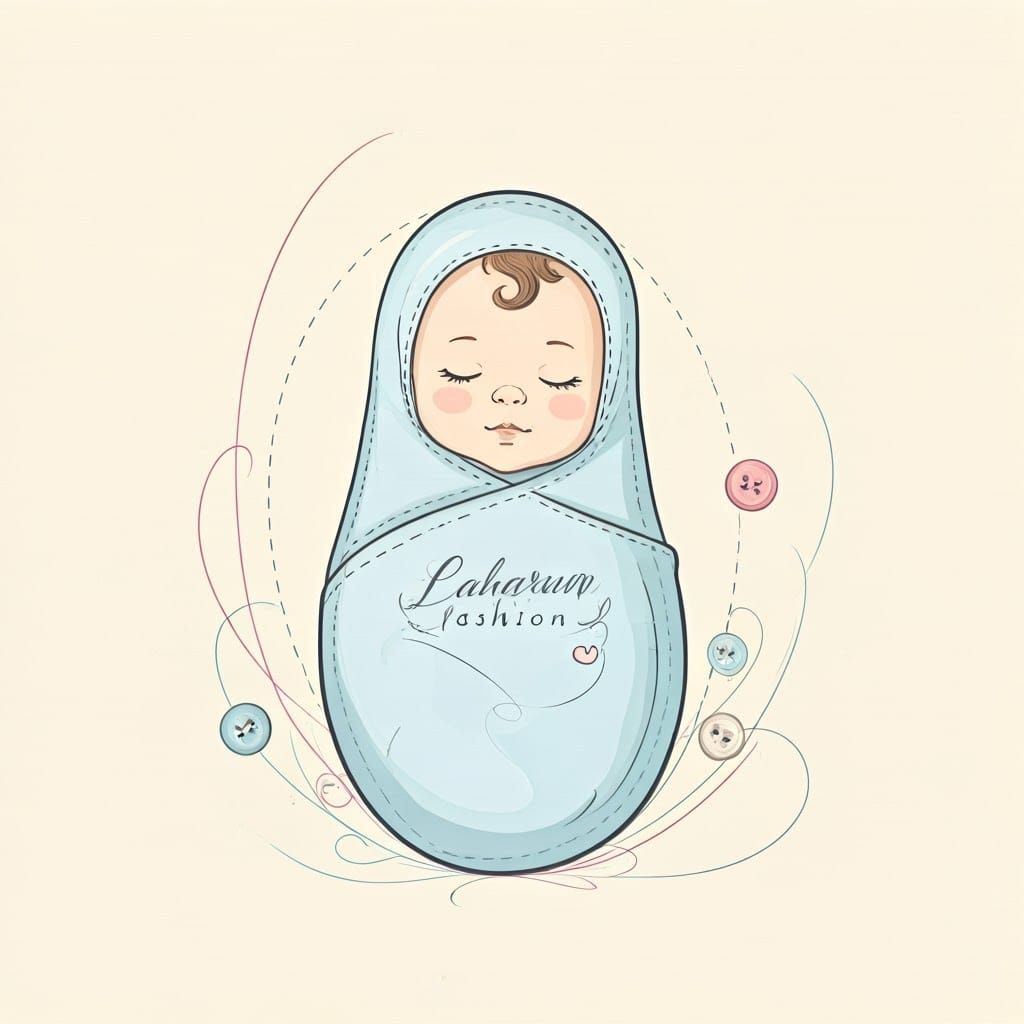 Charming Baby Fashion Logo in Vintage Illustration Style