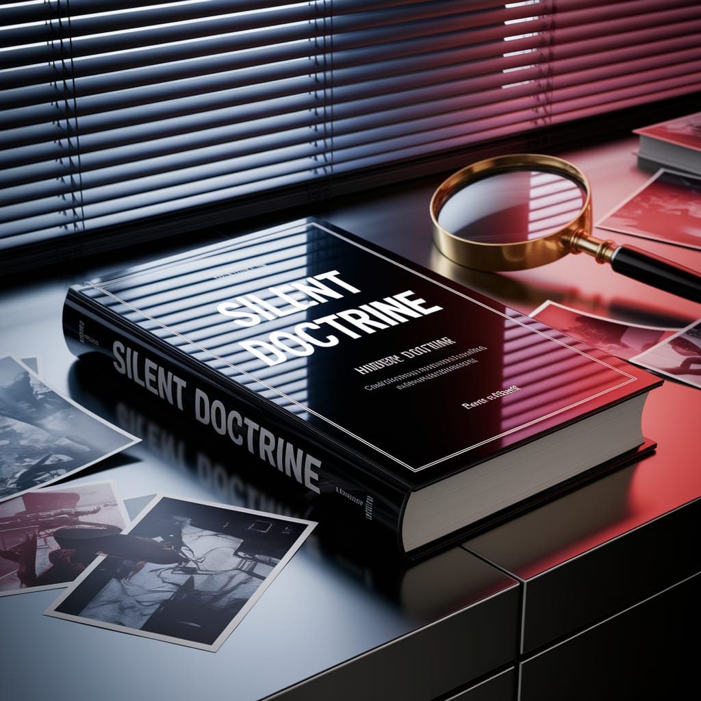 Murder Book on Desk in Hyperrealistic Noir Style