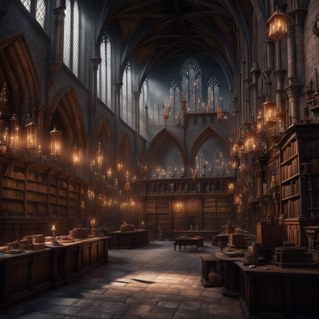 Harry Potter at Hogwarts: Detailed Fantasy Art