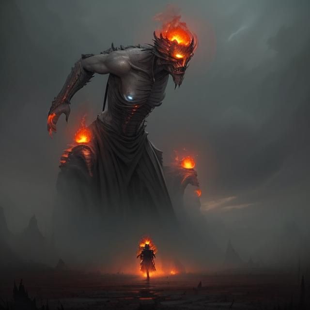 Eerie Fiery Horizon Approaching: Digital Art