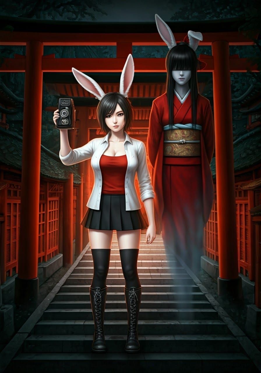 Fatal Frame: Haunted Shrine Photo with Ghost