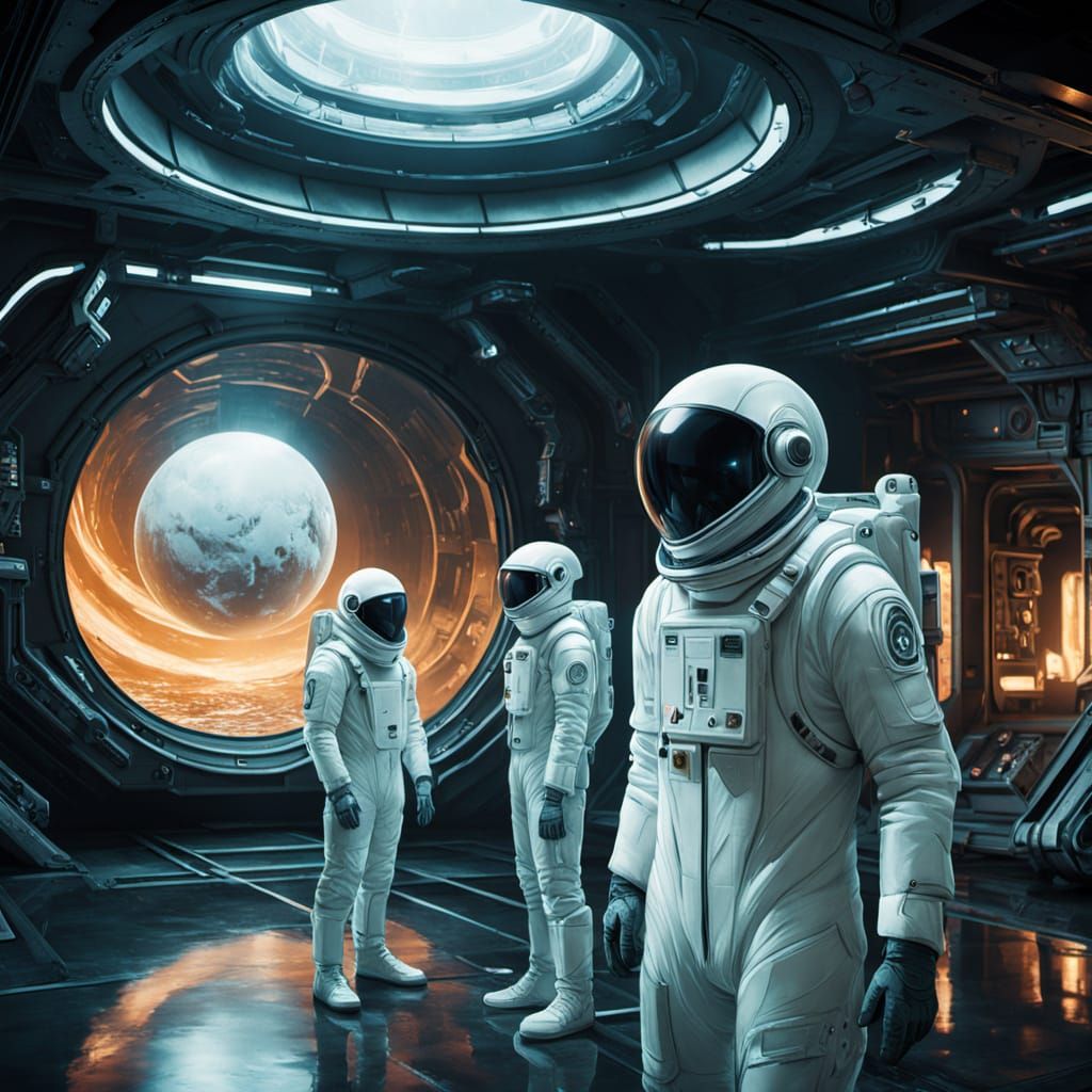 Futuristic Research Station in Glowing Mangrove Forest