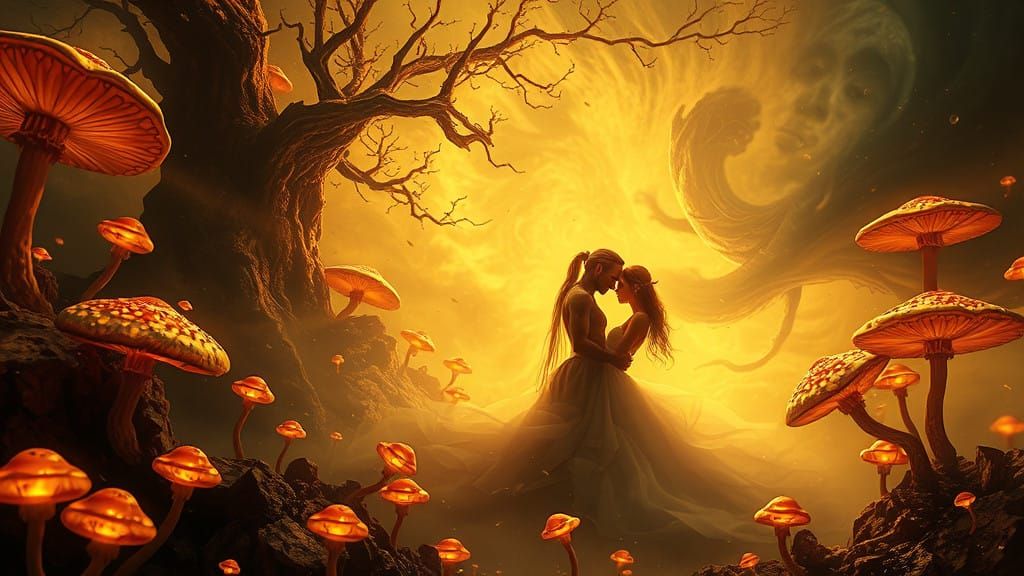 Ethereal Lovers in a Sultry Dreamscape