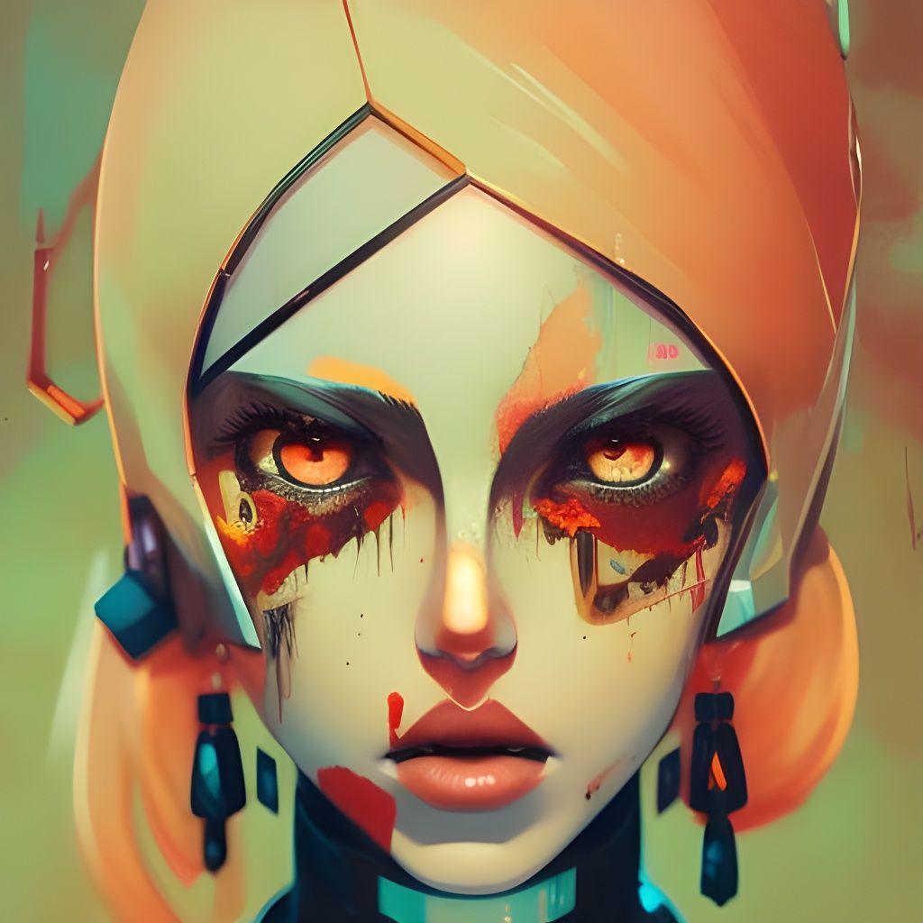 Cyberpunk Pikachu Portrait in Pop Art Style