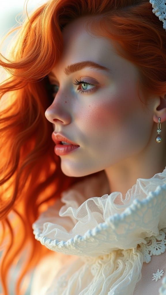Elegant Woman's Profile in Hyperrealistic Portrait