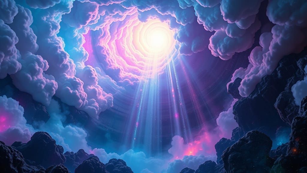 Cosmic Vortex Ascension in Hyperrealistic Style