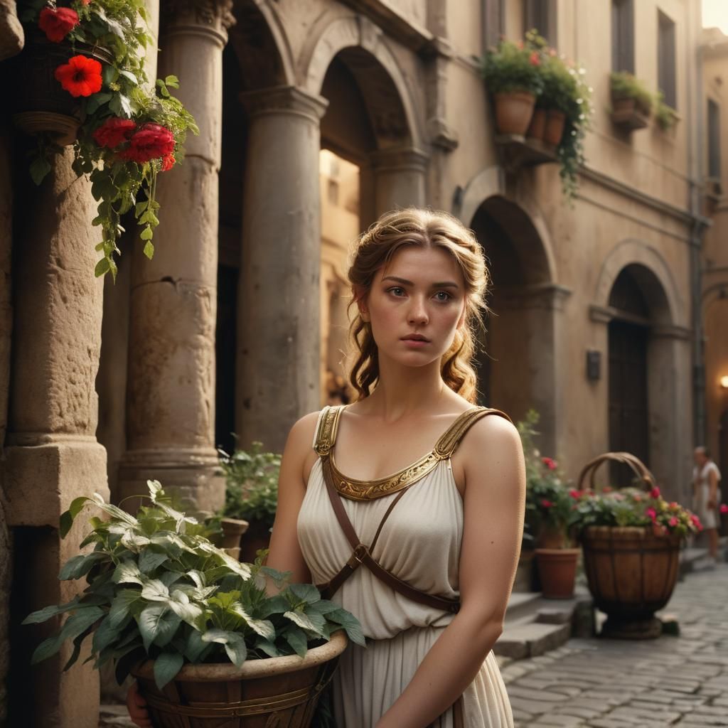 Athena in Rome: Photorealistic Cinematic Portrait