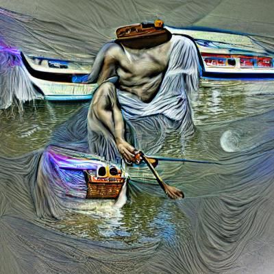 Charon the Ferryman on the River Styx