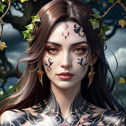 A Vulnerable Goddess Amidst a Whimsical Stormy Night