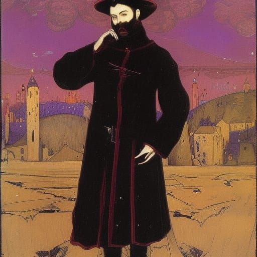 Vampire Lord Portrait in the Style of Historical Painting