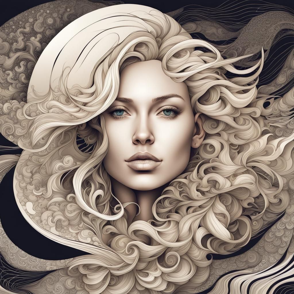 Blonde Woman Exuding Healing Energy in Vector Art