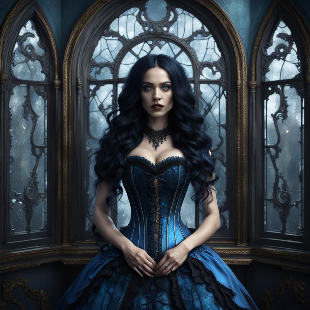 Alice in Gothic Dress: Fantasy Concept Art