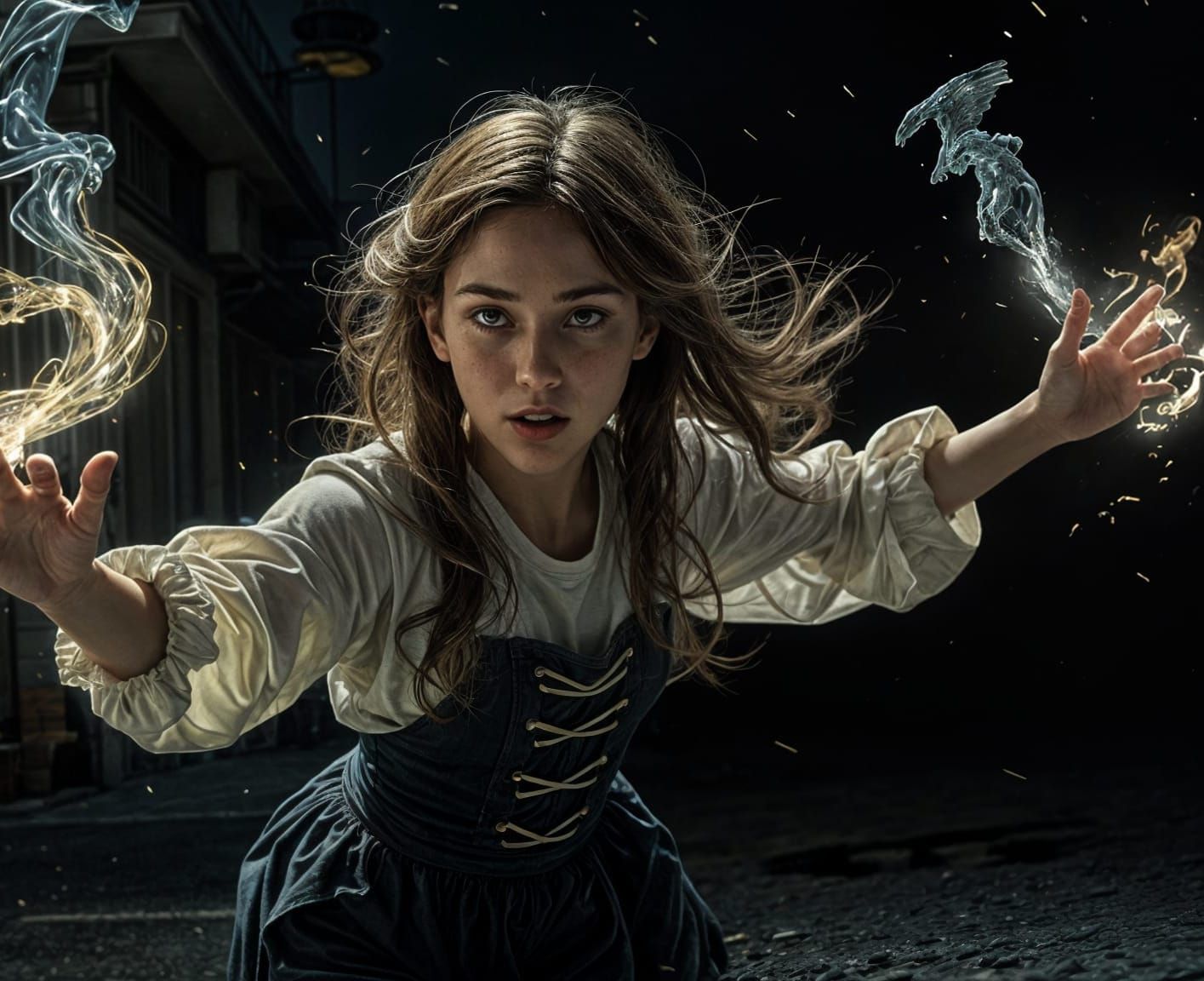 Dynamic Street Dancer in Anime Graffiti Style