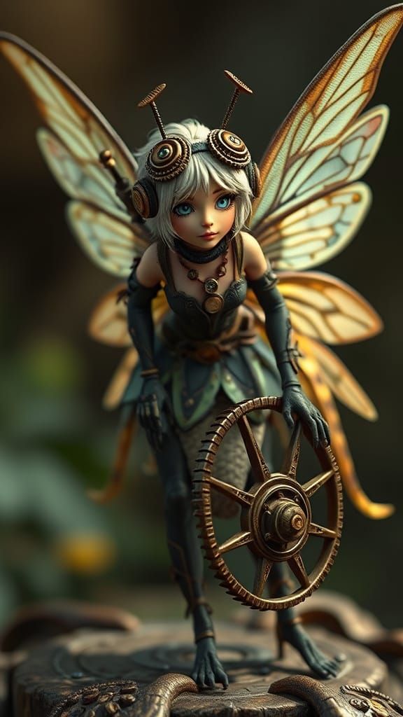 Steampunk Fairy in Intricate Gears