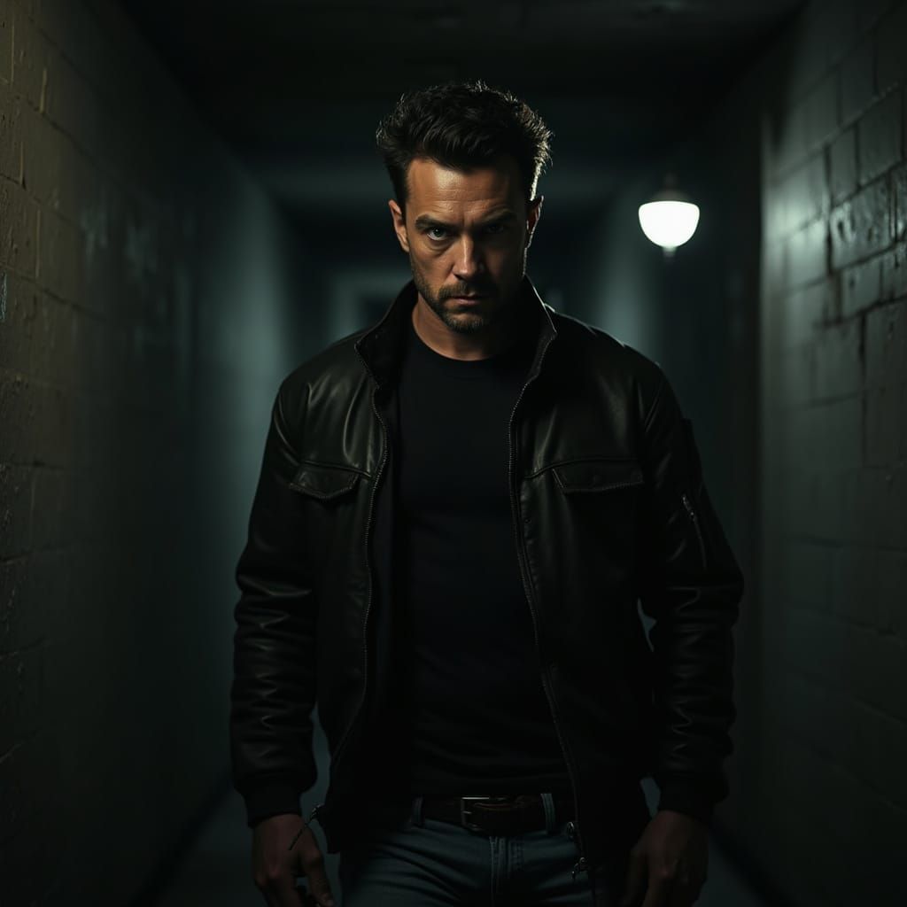 Ominous Figure in Dark Portrait