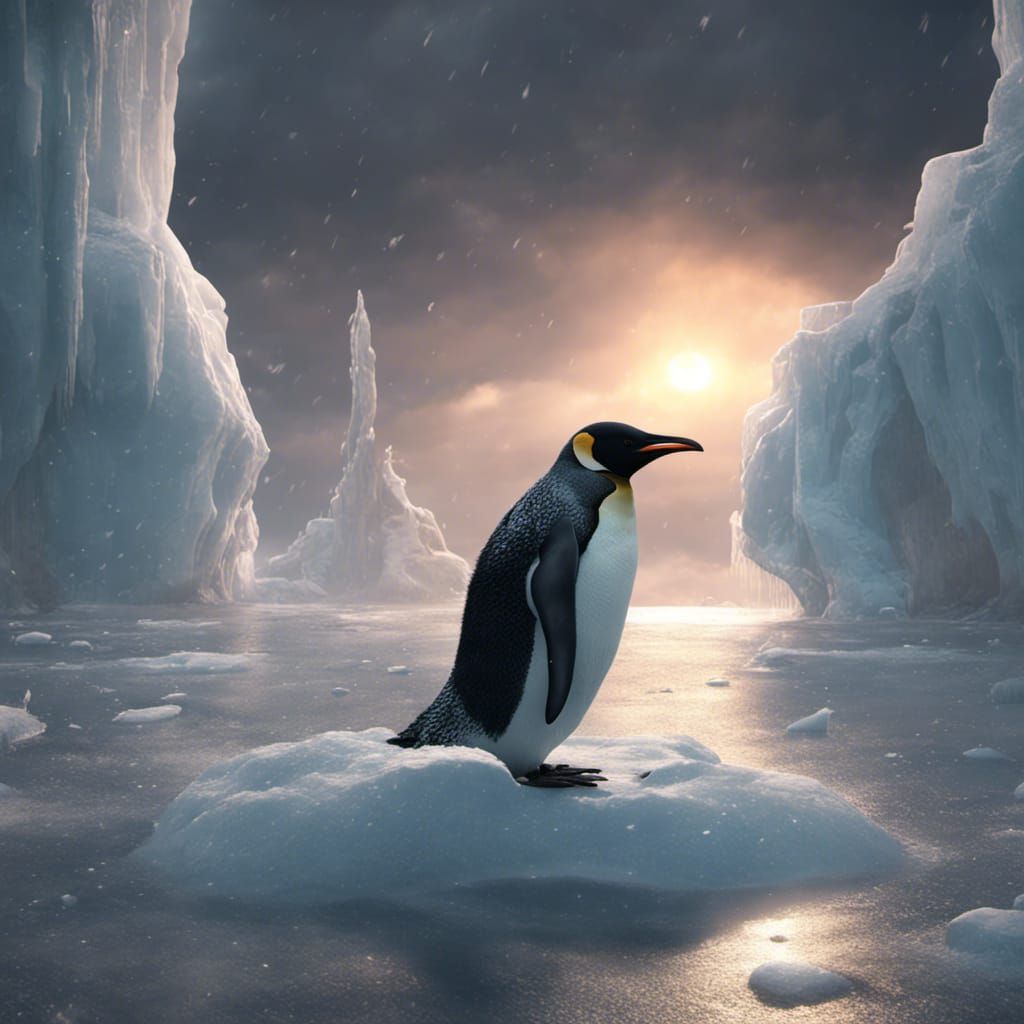 Penguin on Ice: Dark Fantasy Concept Art