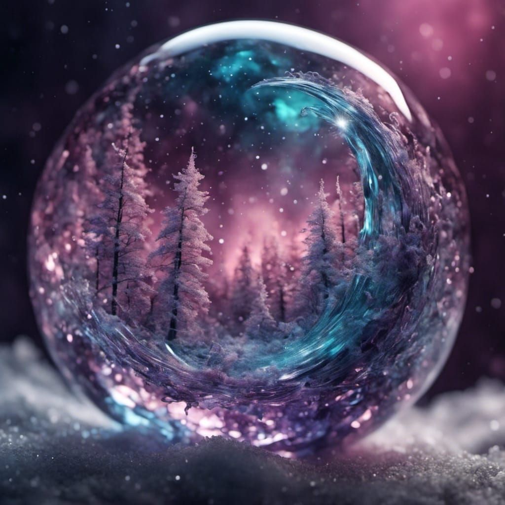 Crystal Prism Vortex in Winter Snowscape