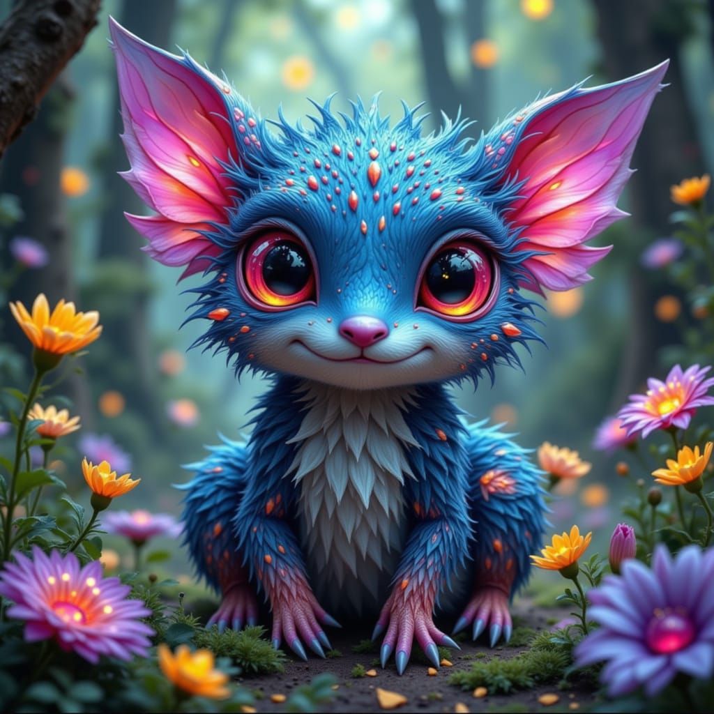 Whimsical Storybook Beast in Magical Forest