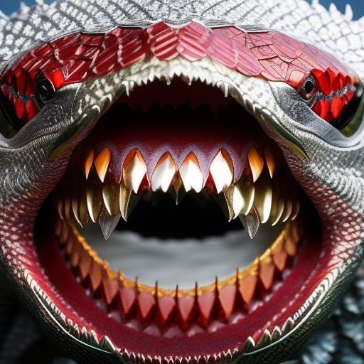 Silver Dragon Detailed Portrait in Hyperrealism