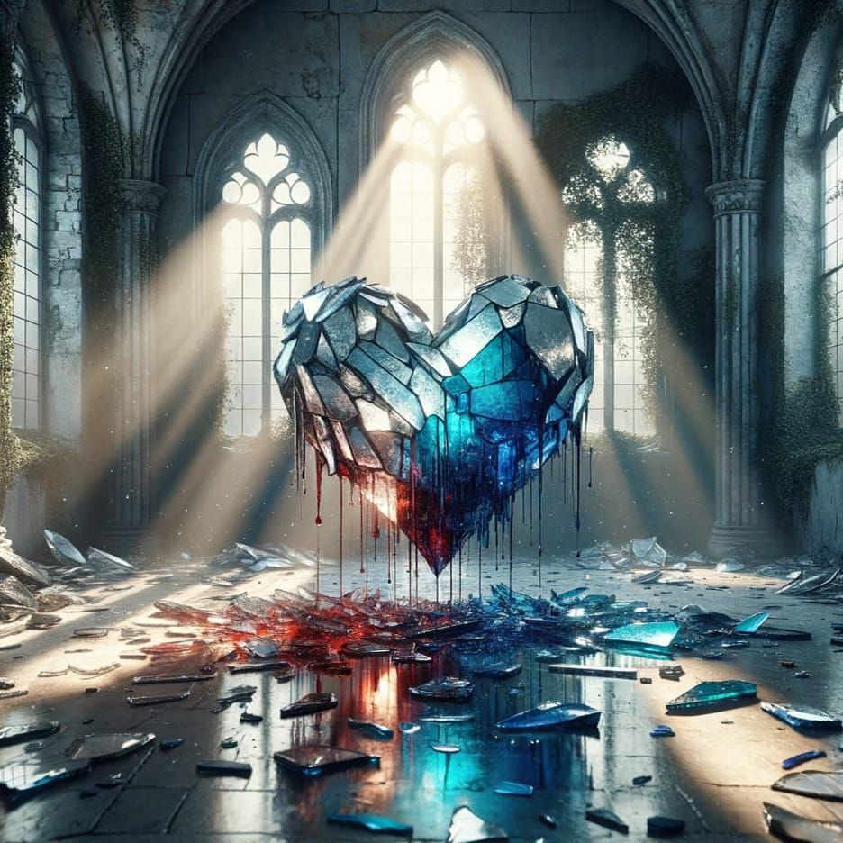 Shattered Glass Heart in Castle Room