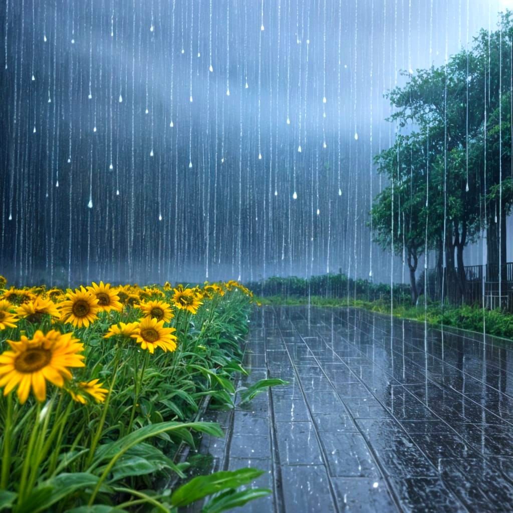 AI Generated Image of Summer Rain