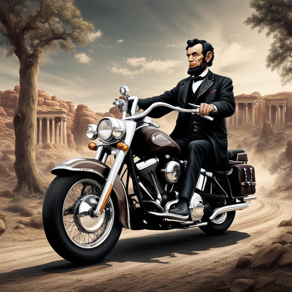 Abraham Lincoln Rides a Harley on Jupiter