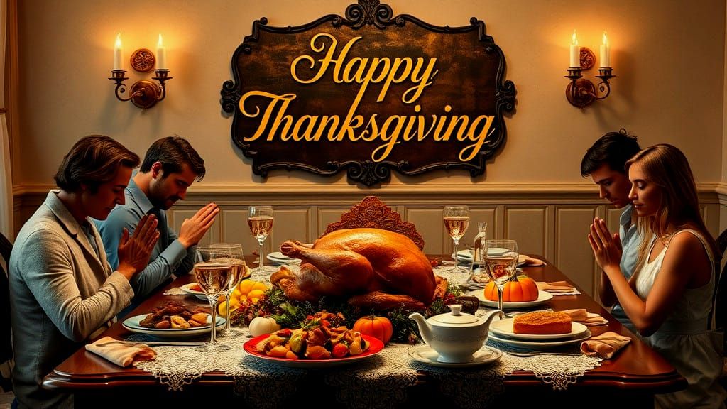 Thanksgiving Family Dinner in Photorealistic Style