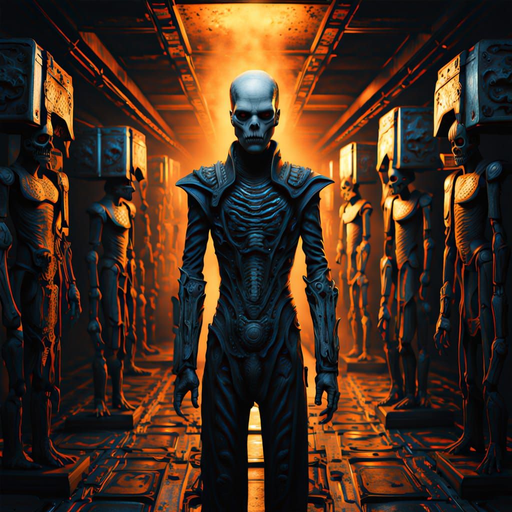 Distorted Figure Emerges from Dark, Twisted Realm