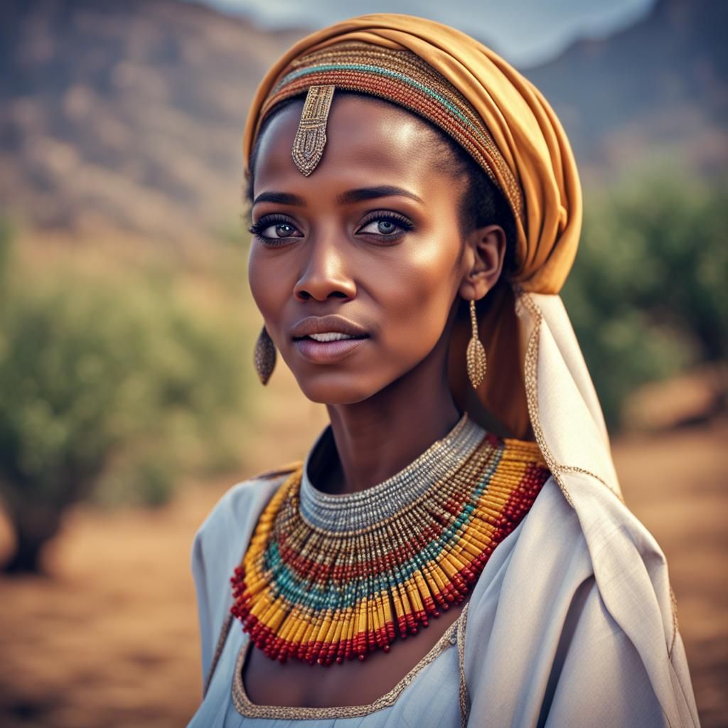 Beautiful Ethiopian Woman with Bangs in 4K