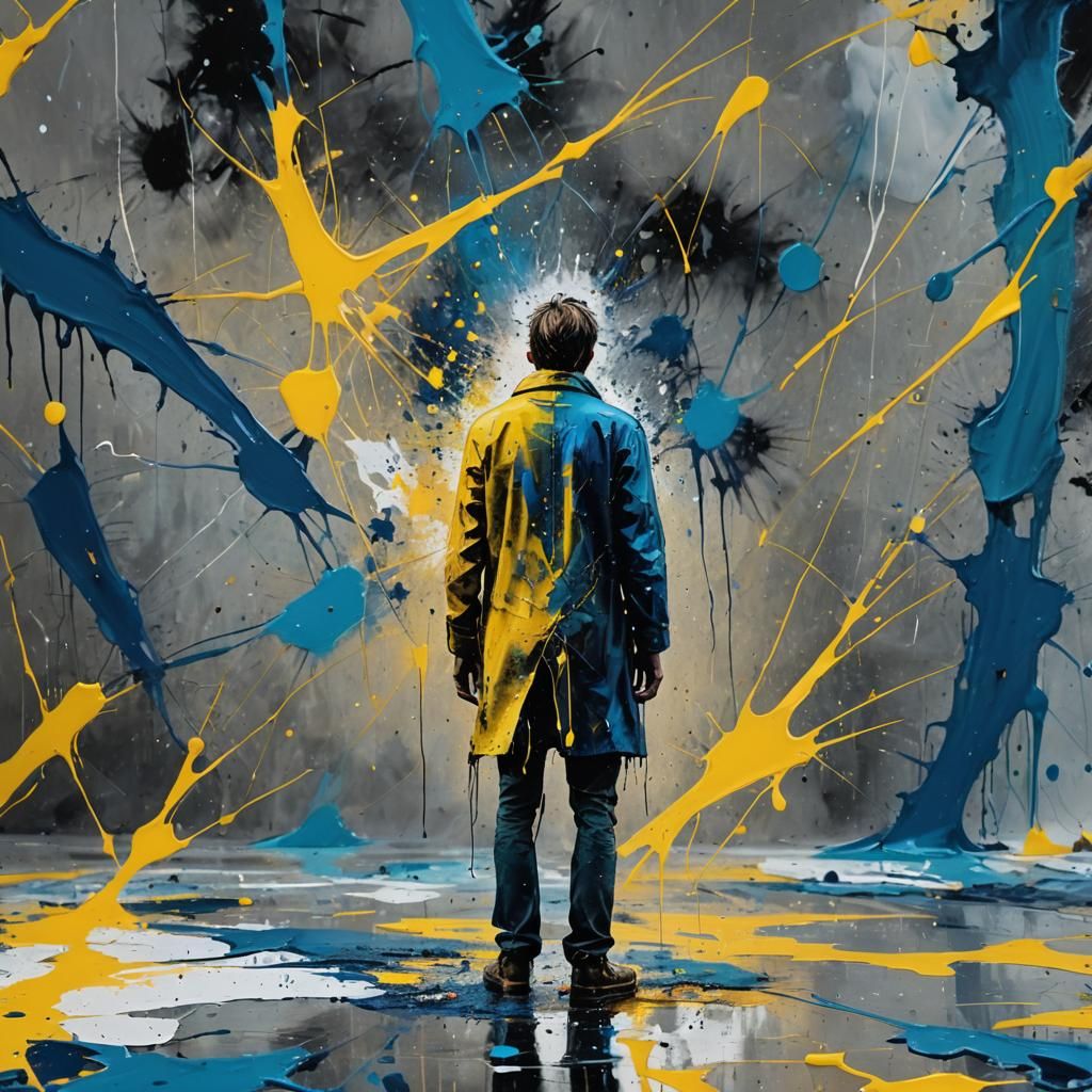 Abstract Expressionism: Lone Figure in Empty Space