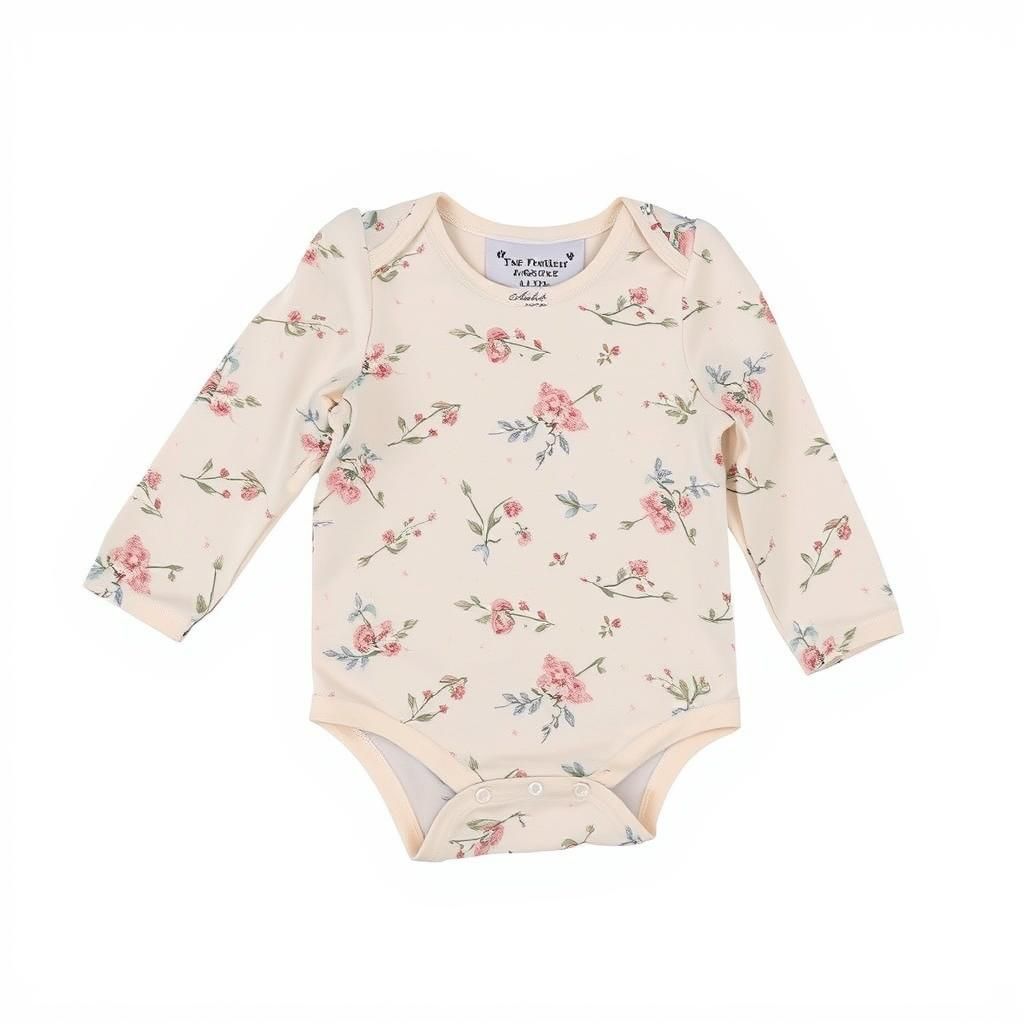 Floral Baby Onesie in Impressionist Style