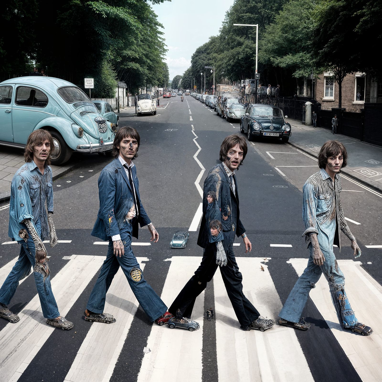 Zombie Musicians Cross Abbey Road