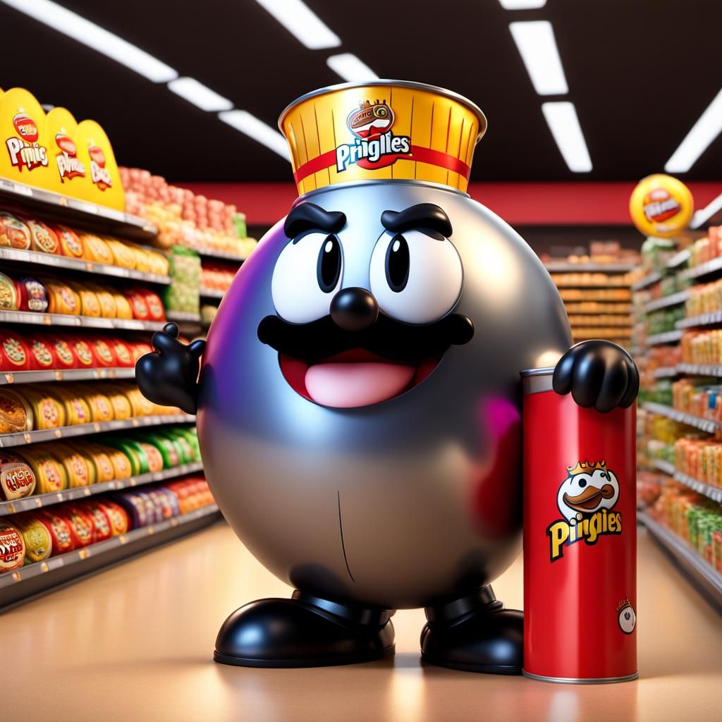 King Bob-omb gets a can of Pringles
