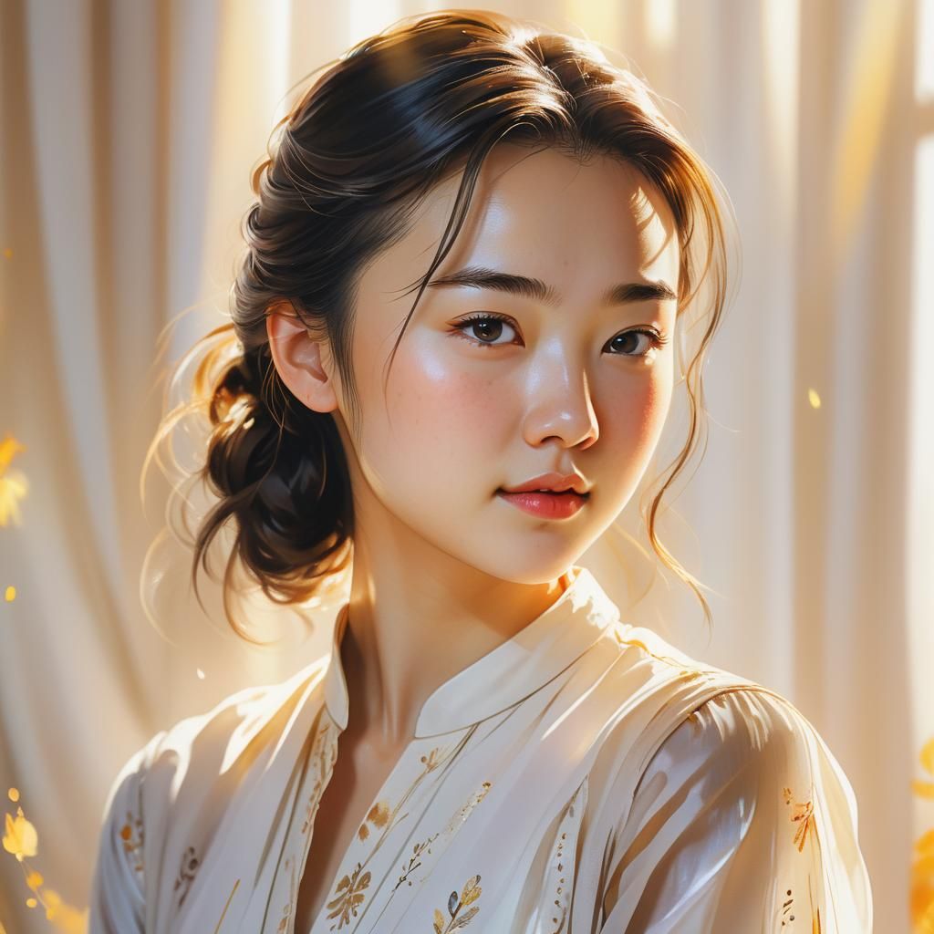Glowing Anime Portrait of Jessica Henwick in Watercolor Styl...
