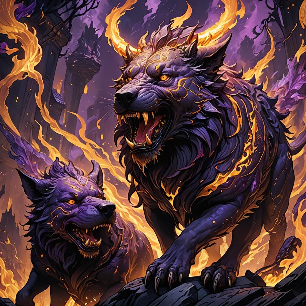 Hellish Cerberus Concept Art in Artstation Style