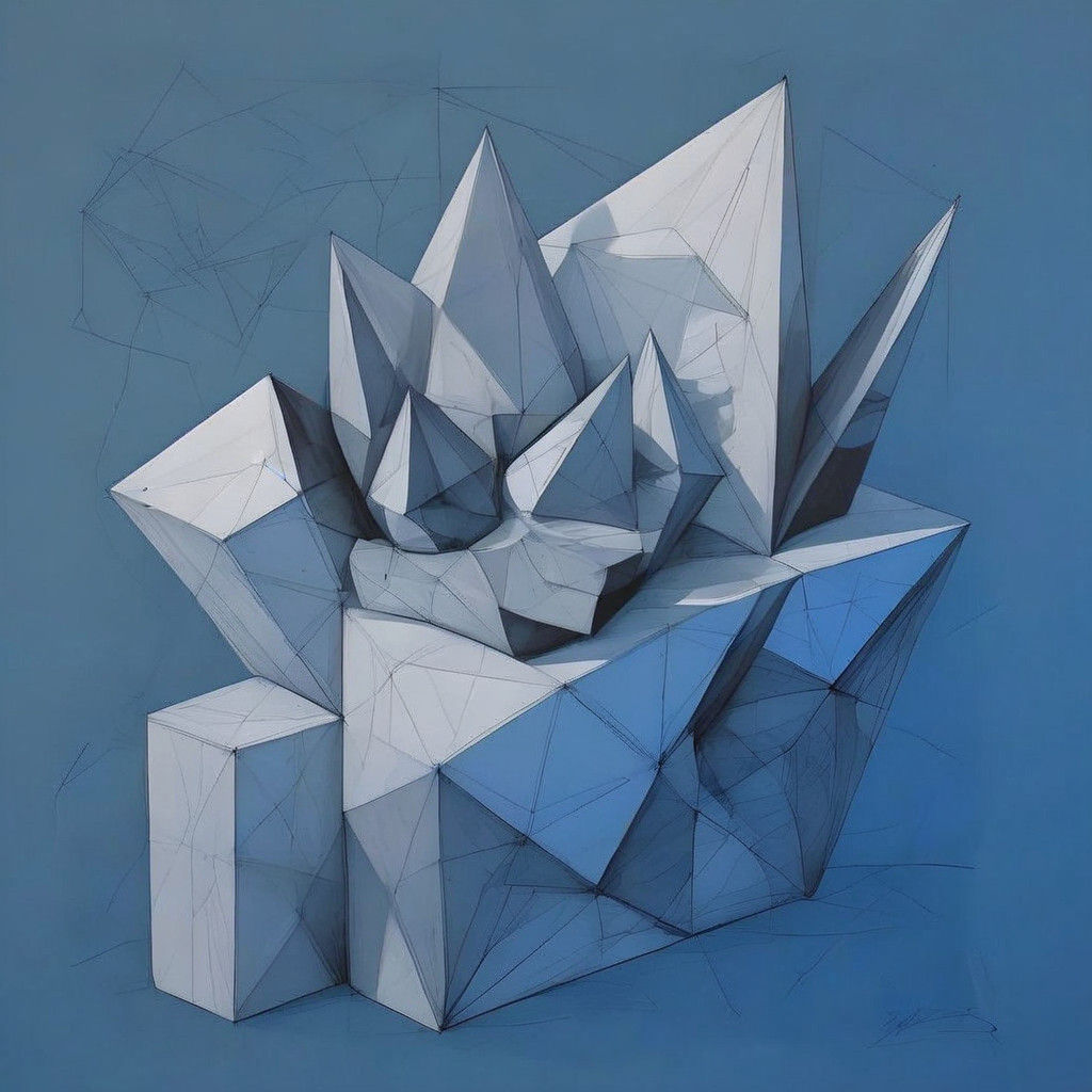 Faceted Still Life in Distressed Digital Style