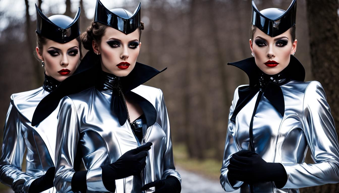 Vampire Girls in Reflective Latex Fashion