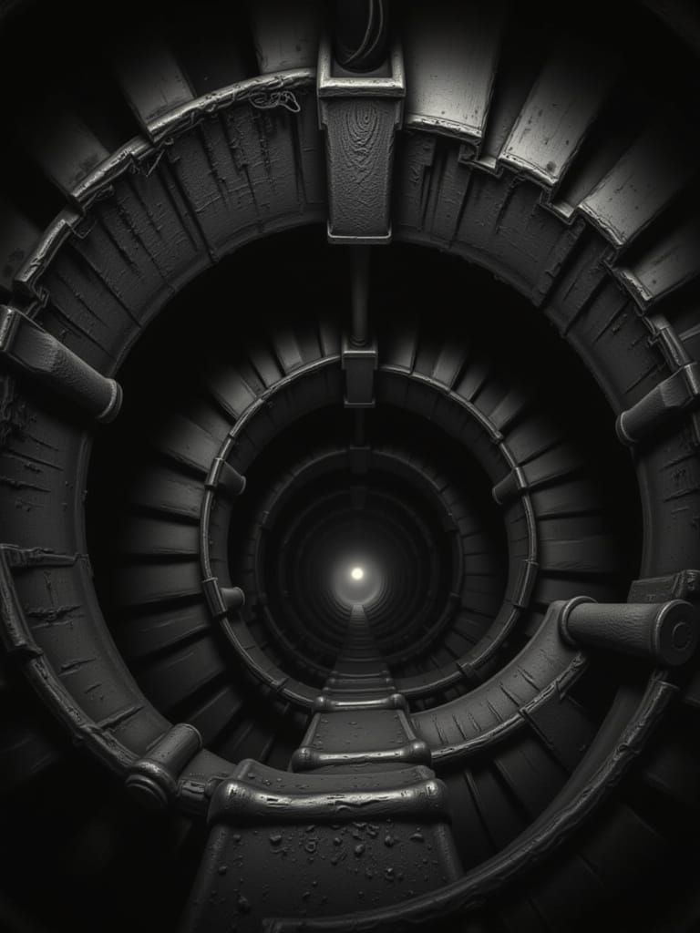 Infinite Spiral Staircase in Liminal Space