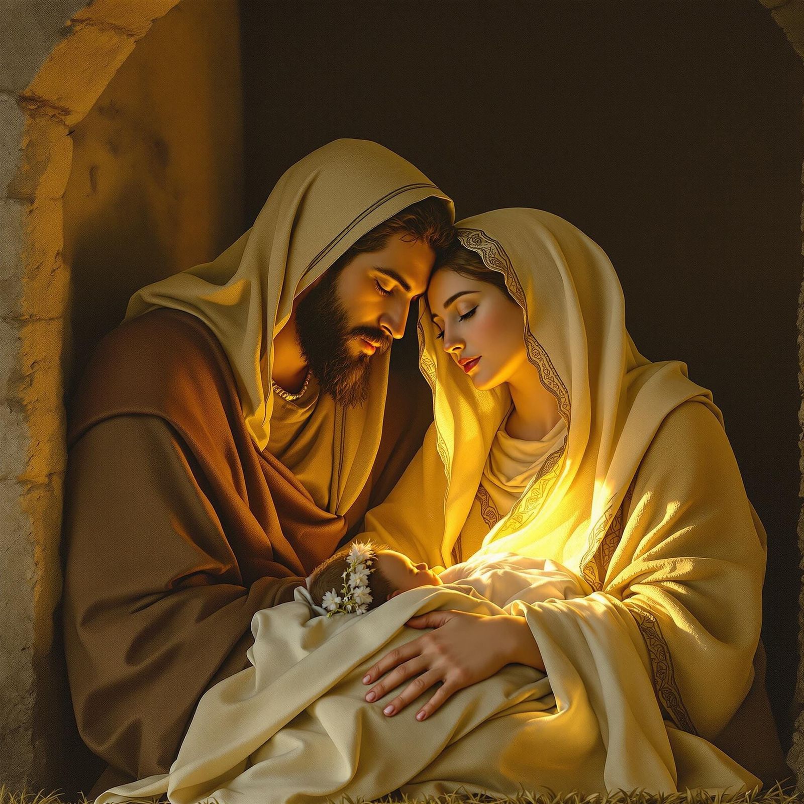 Mary and Joseph in Bethlehem Stable