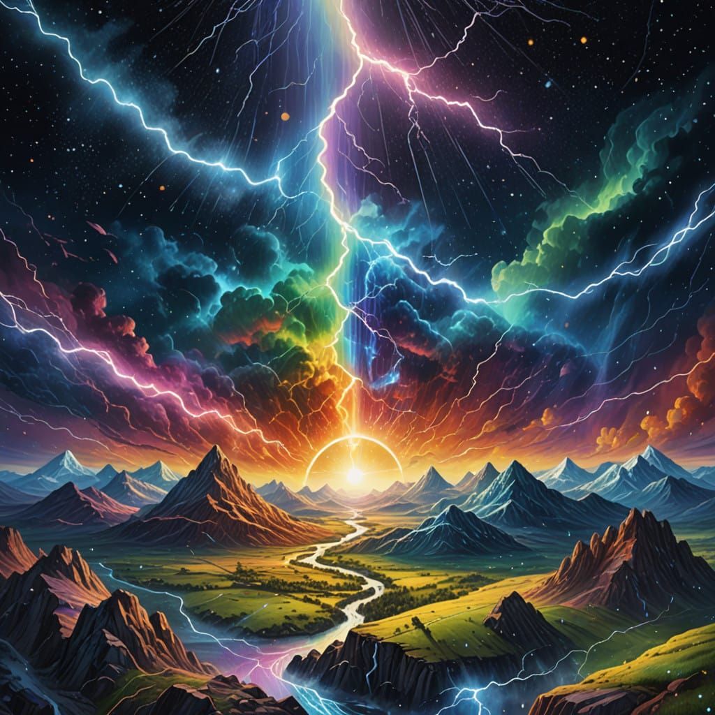 Cosmic Rainbow Bridge Illuminates Astral Space