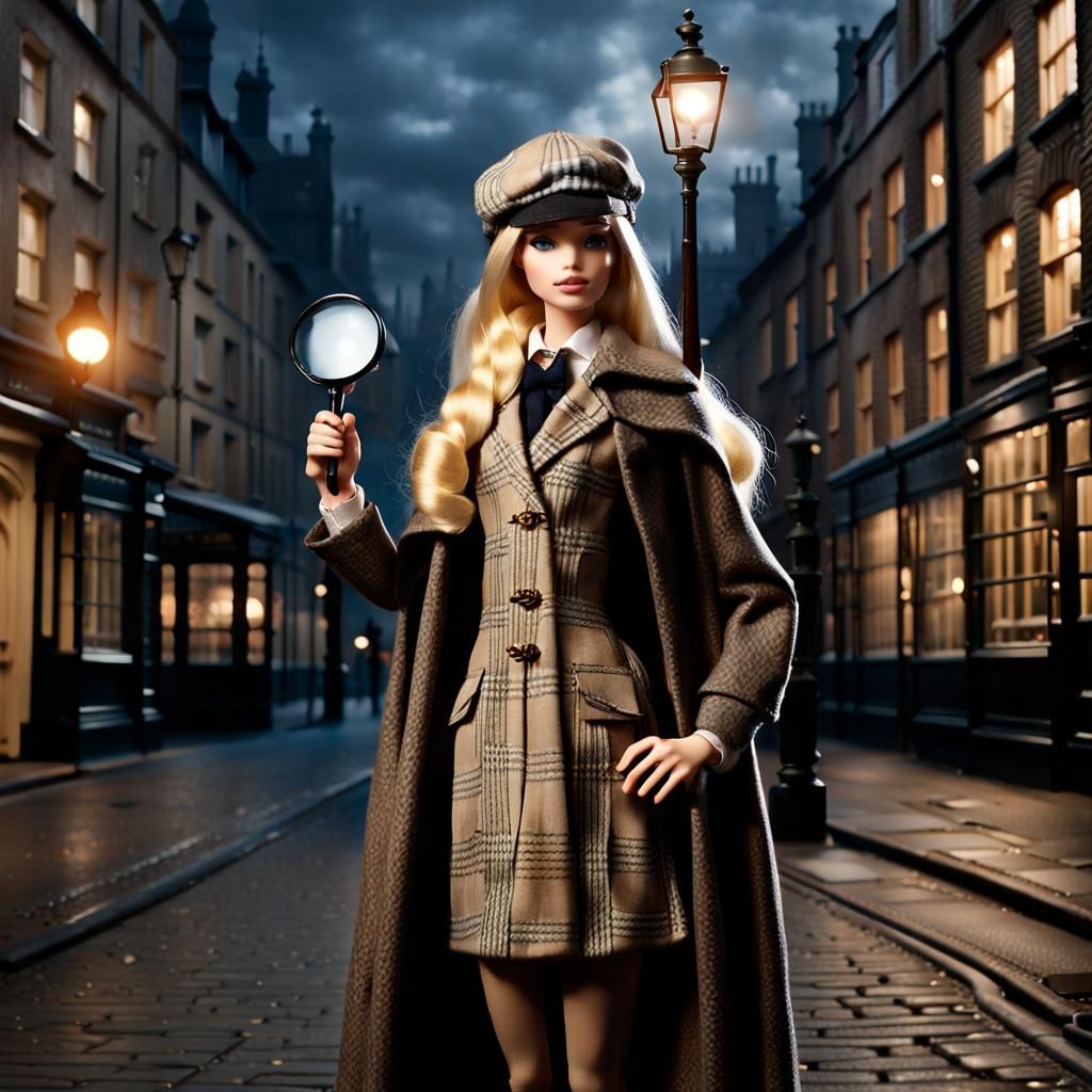 Barbie as Sherlock Holmes in Victorian London