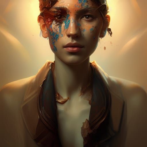 Cookie Person Portrait in Art Nouveau Style