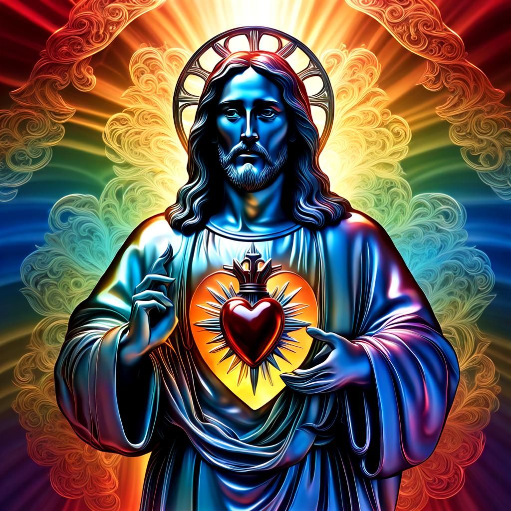 Sacred Heart of Jesus Christ in Digital Light Sculpture