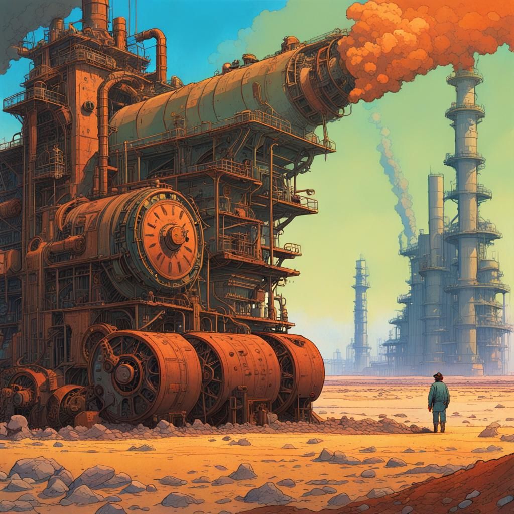 Desolate Wasteland Concept Art in Ligne Claire Style