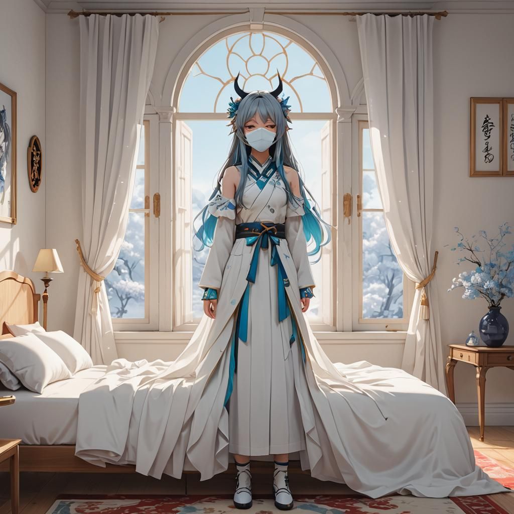 Anime Room with Fierce Deity Mask, 3D Render