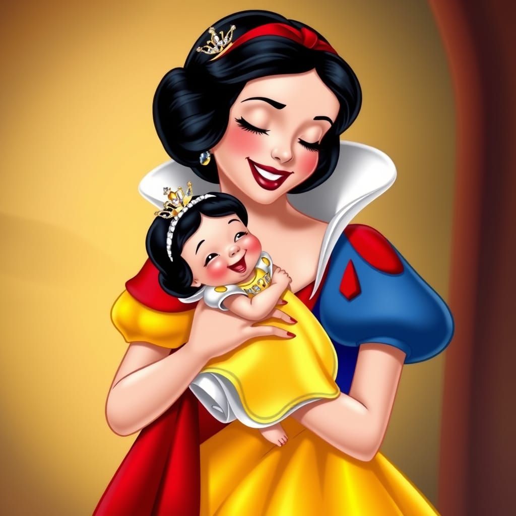 Snow White and Baby in Disney Style