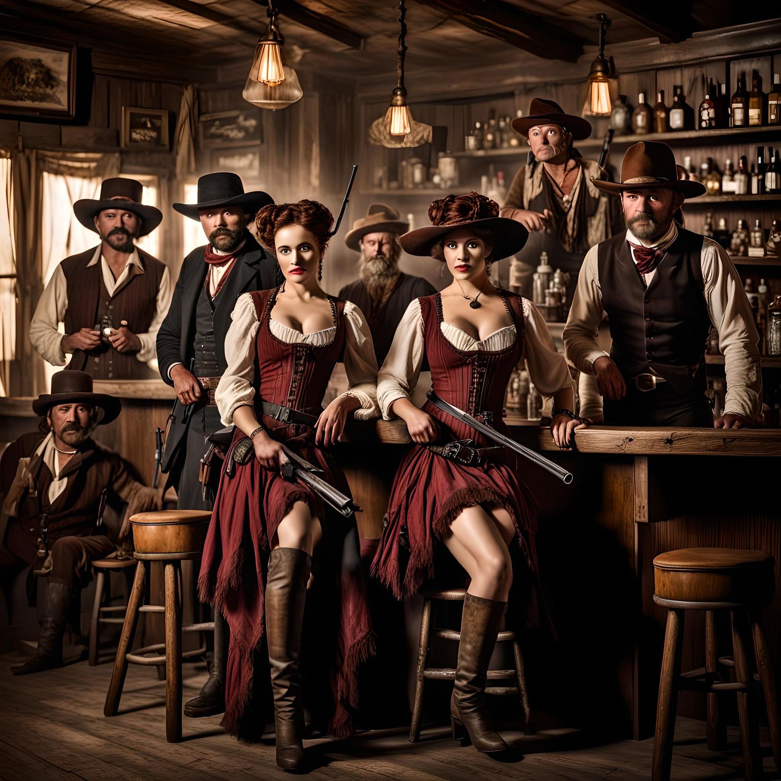 Bandits Cause Trouble in Wild West Saloon