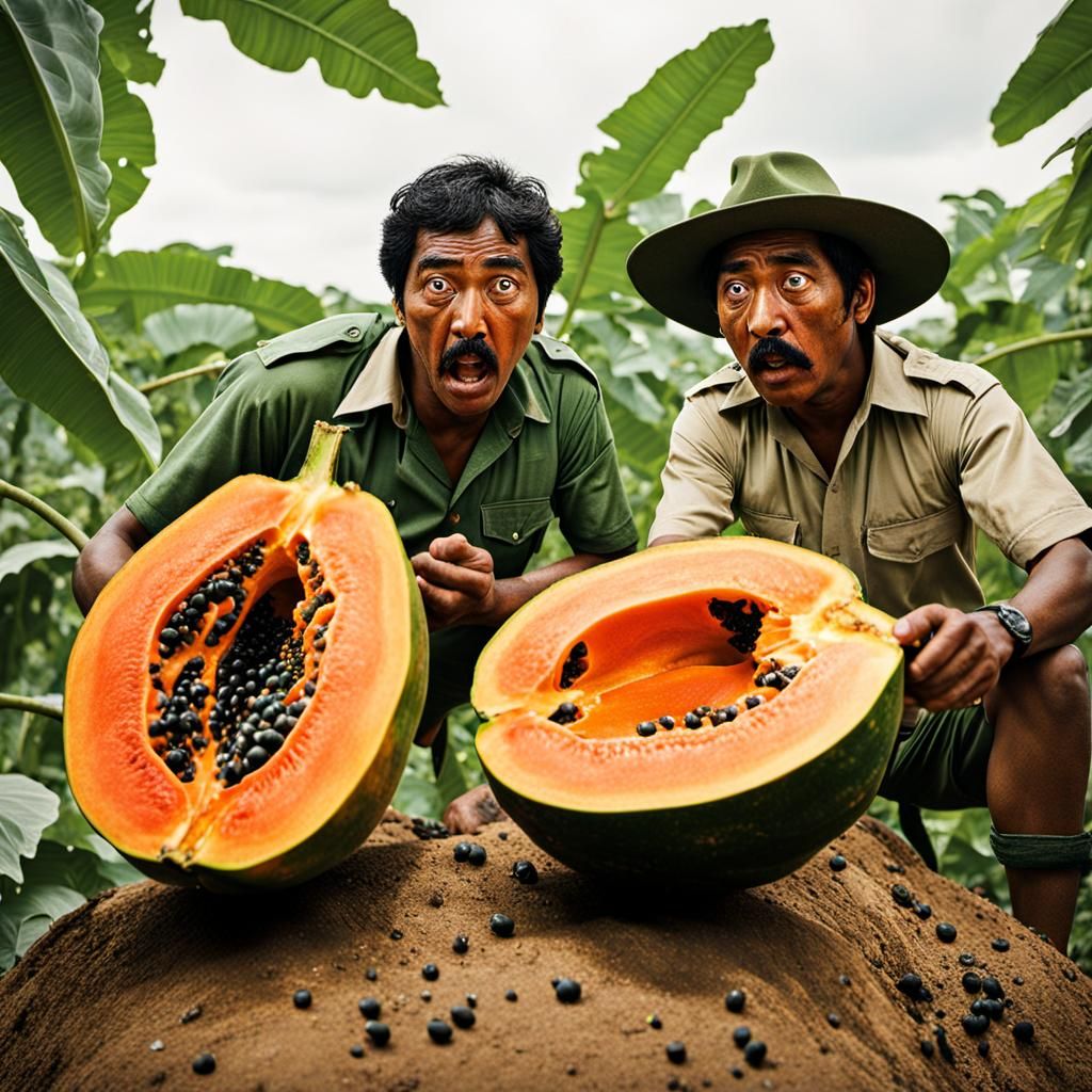 No sir! Away! A papaya war is on