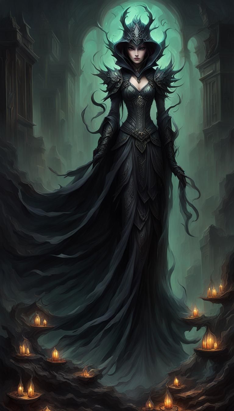 Haunting Dark Fantasy Changeling in Moonlit Decay