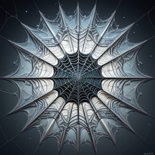 Hyperrealistic Spiderweb Objects in Dramatic Lighting